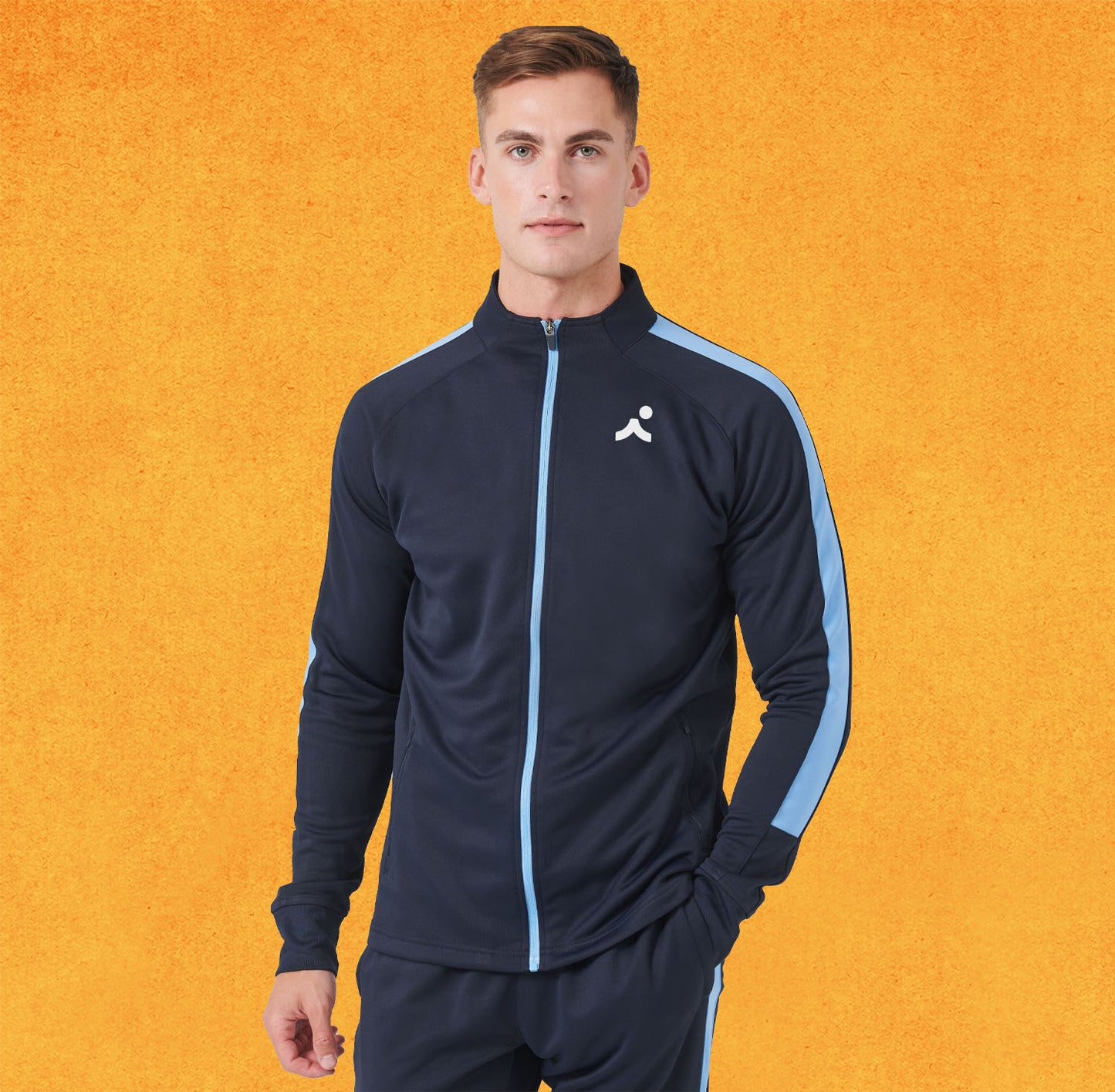 Pull zippé bi-color sport LV871